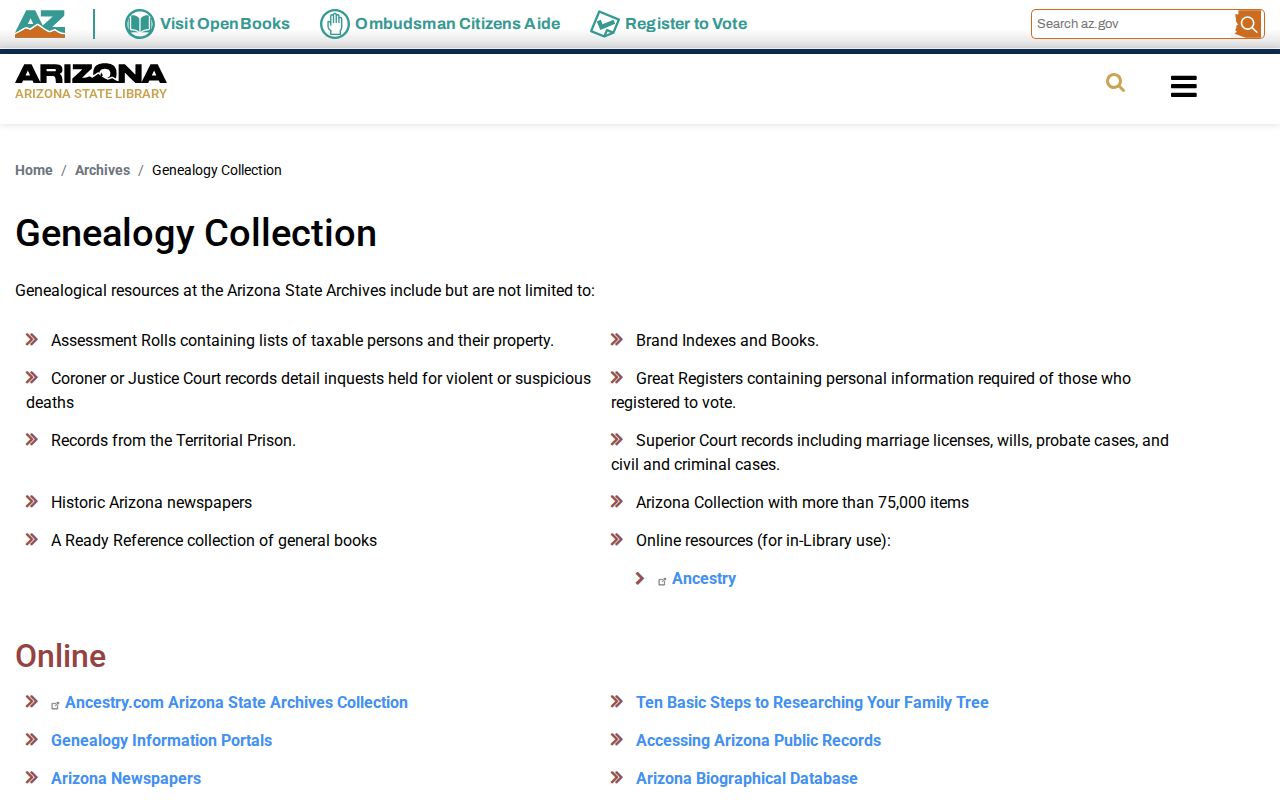 Maricopa County city directory research through the Arizona State Archives genealogy collection