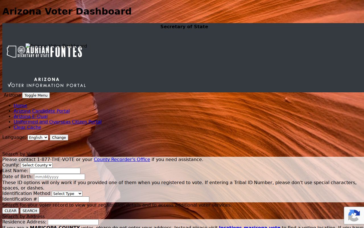 Maricopa County residents directory Arizona voter verification form